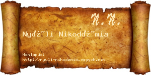 Nyúli Nikodémia névjegykártya
